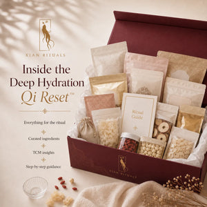 Open Xian Rituals Deep Hydration Qi Reset™ Autumn TCM food ritual kit with curated packages, Ritual Guide, and seasonal guidance