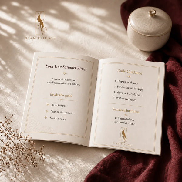 Open Xian Rituals Deep Hydration Qi Reset™ Ritual Guide with Autumn TCM seasonal guidance for nourishment and dryness support