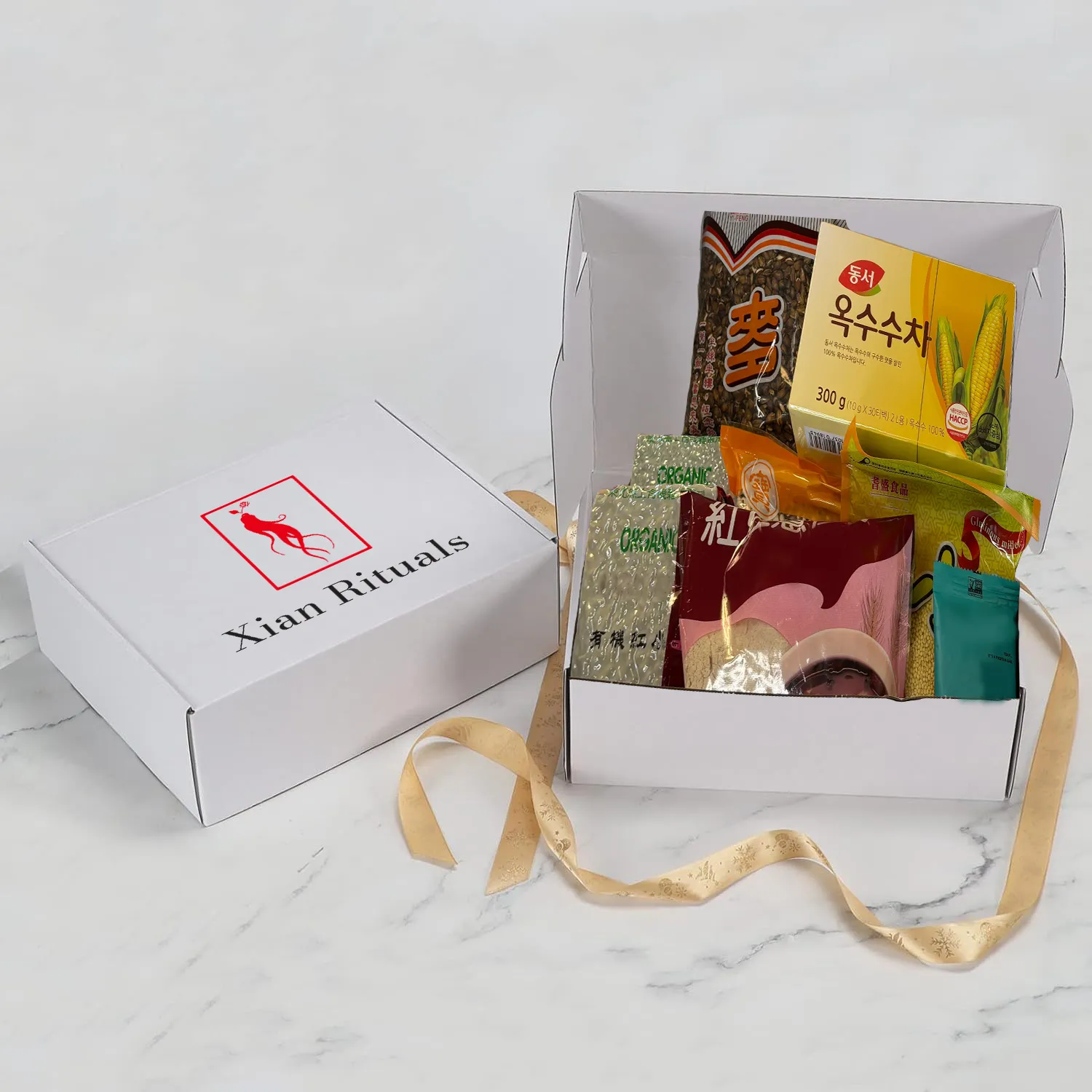 Open Qi Reset™ Ritual Kit showing packaged TCM ingredients to help release dampness naturally